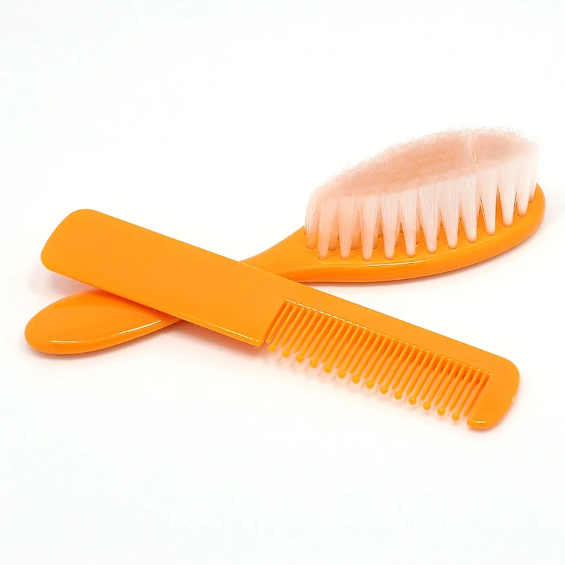 2Pcs Baby Safety Soft Hair Brush Set Infant Comb Grooming Shower Design Pack