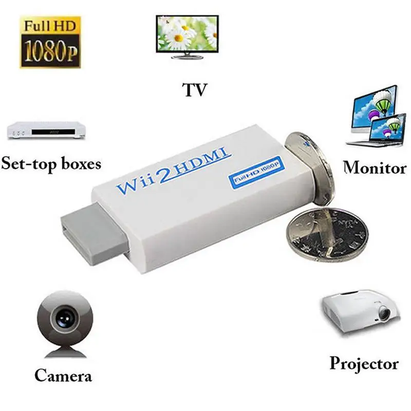 Адаптер преобразователя видео 720P 1080P Full HD HDTV для Wii в HDMI r20|Беспроводные адаптеры| |