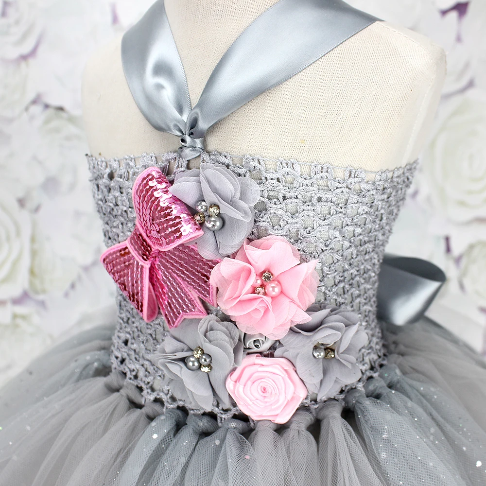 Милое Тюлевое платье ручной работы для маленьких девочек нарядное платье-пачка с