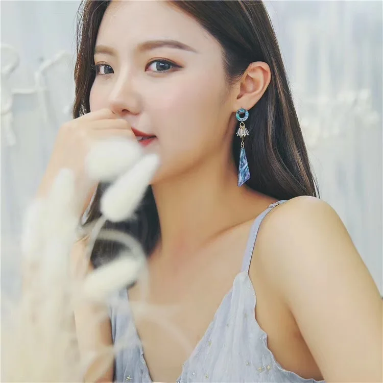 Корейский свежий Кристалл уксусной кислоты геометрические серьги aros mujer oreja aretes