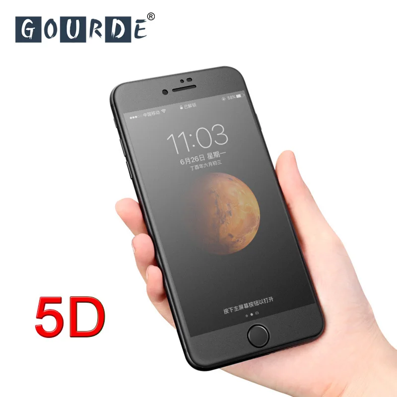 Gourde матовое 5D закаленное стекло для iPhone 7 8 plus полное покрытие защита экрана 9H 6 от