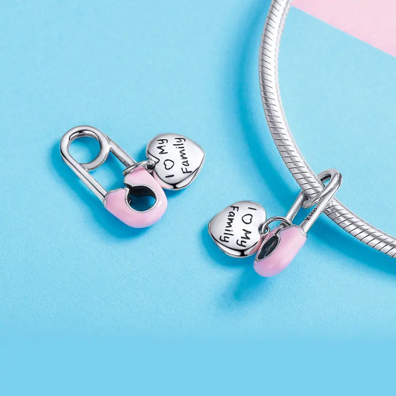 Подвеска Шарм из серебра 925 пробы с розовой эмалью|charm jewelry|charm sterlingjewelry charms |