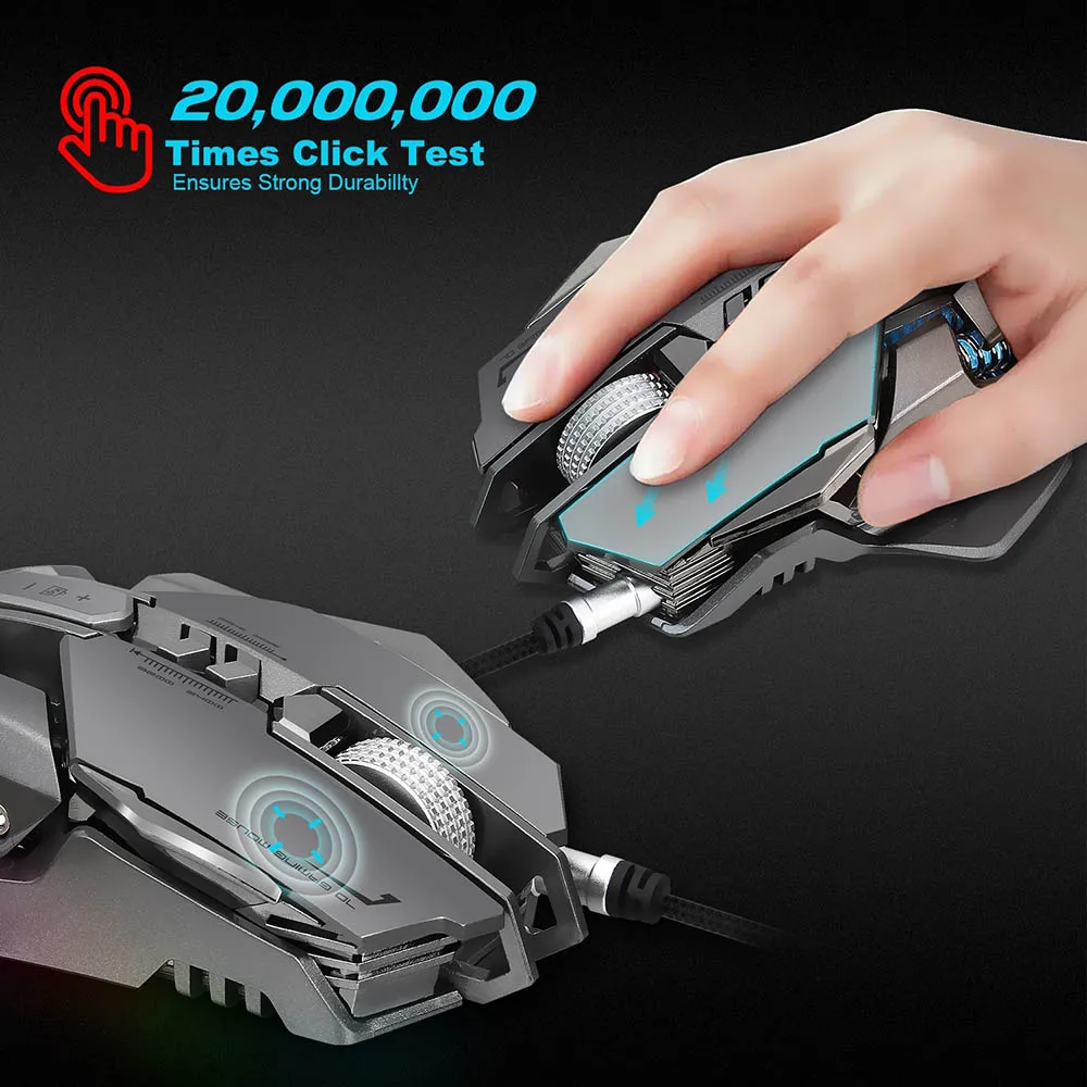 USB Проводная оптическая мышь X300GY с 7 клавишами 3200DPI механическая макрос