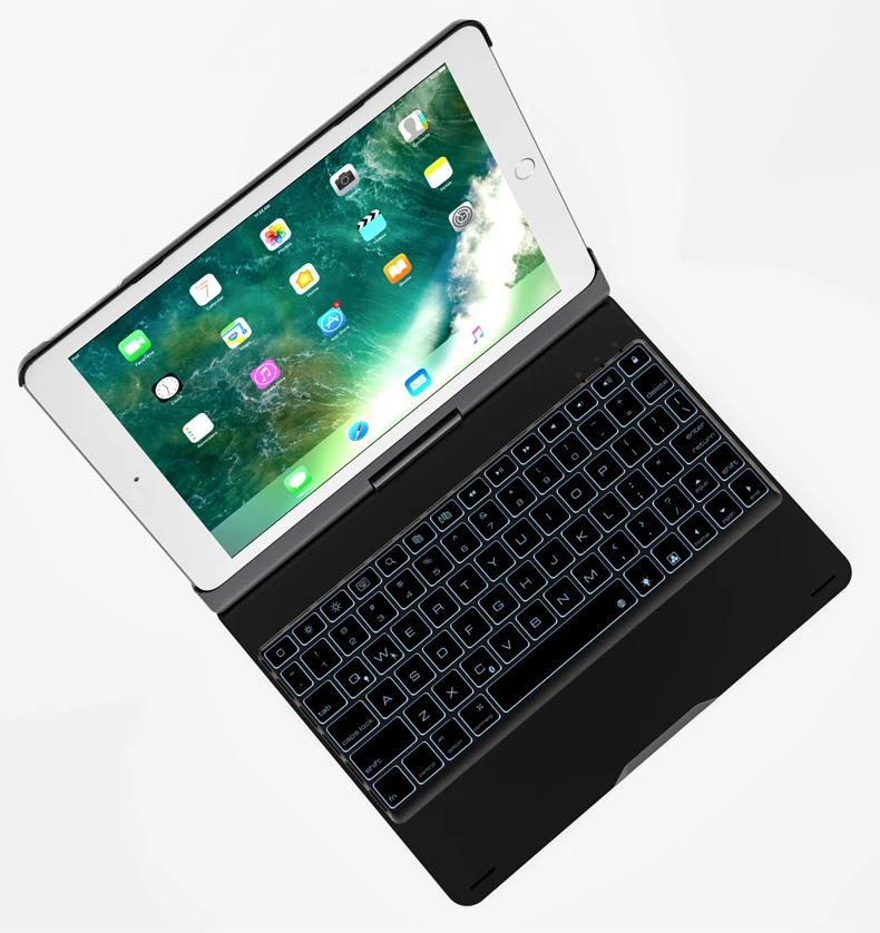 Роскошные 360 вращающийся алюминиевый сплав чехол для Apple iPad Pro 9,7 /iPad Air/Air 2 Беспроводной покрытие клавиатуры Bluetooth+ ручка+ защитная пленка на экран