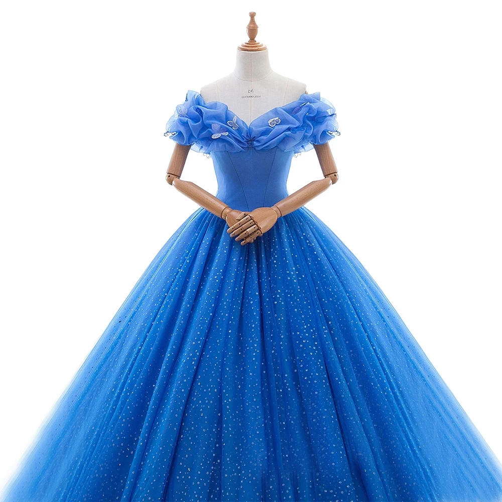 Настоящая фотография 2017 Карнавальный Костюм Золушки вечерние платья бальное
