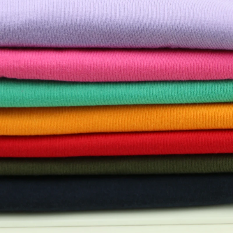 

50*160cm Elastic Cotton Knitted Jersey Fabric for DIY Sewing Baby Cotton Clothing making fabric by half meter