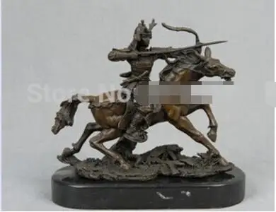 Высокое качество бронзовая скульптура римские воины Shoot rider статуи металлический