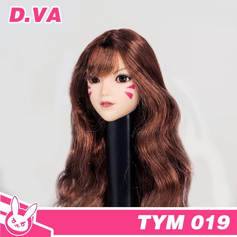 

Коллекция 1/6 масштаб OW анимационная голова Лепка DVA Женская солдатская модель головы игрушки для 12-дюймовой фигурки