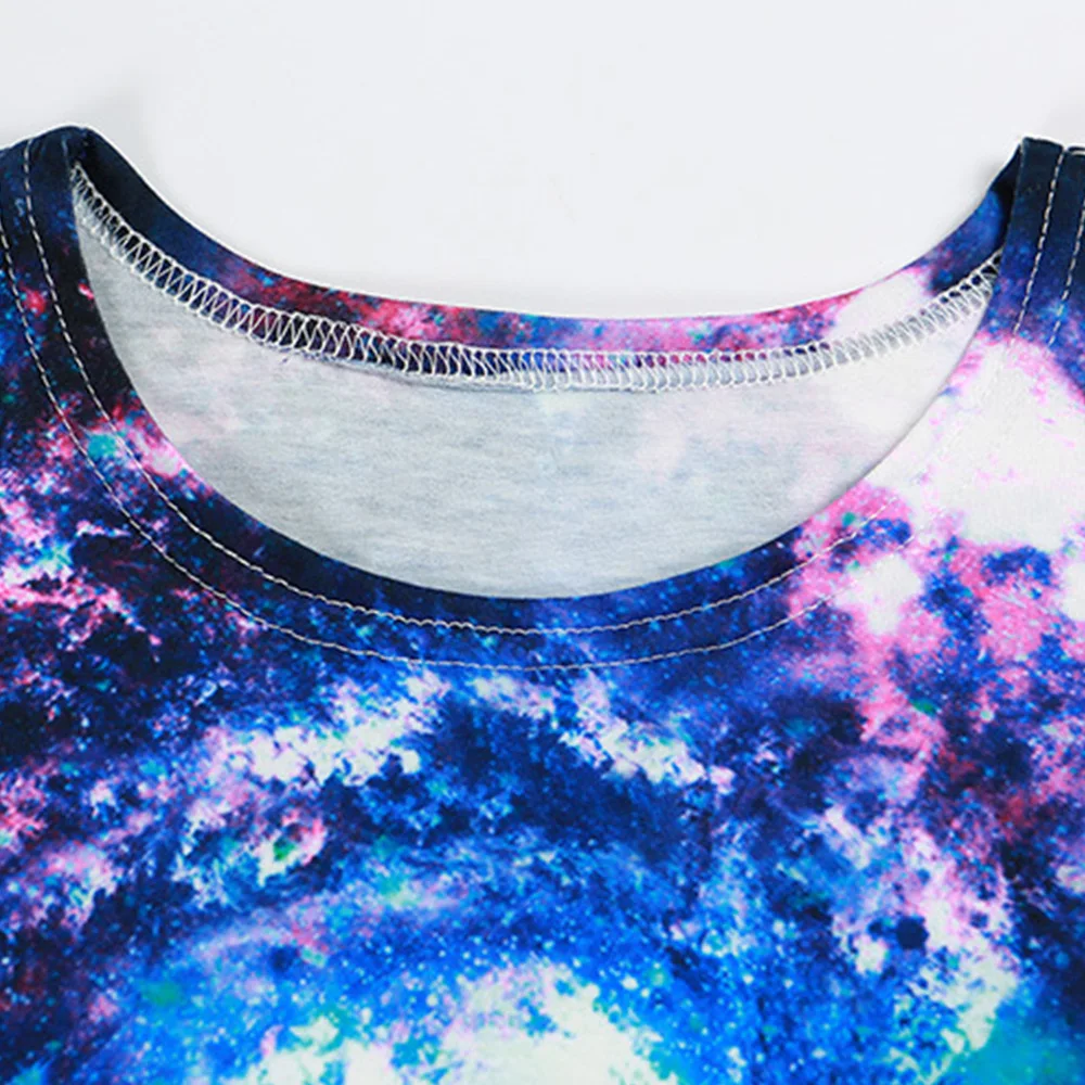 Топы на бретелях с принтом Галактики для женщин/девочек летние футболки 3D