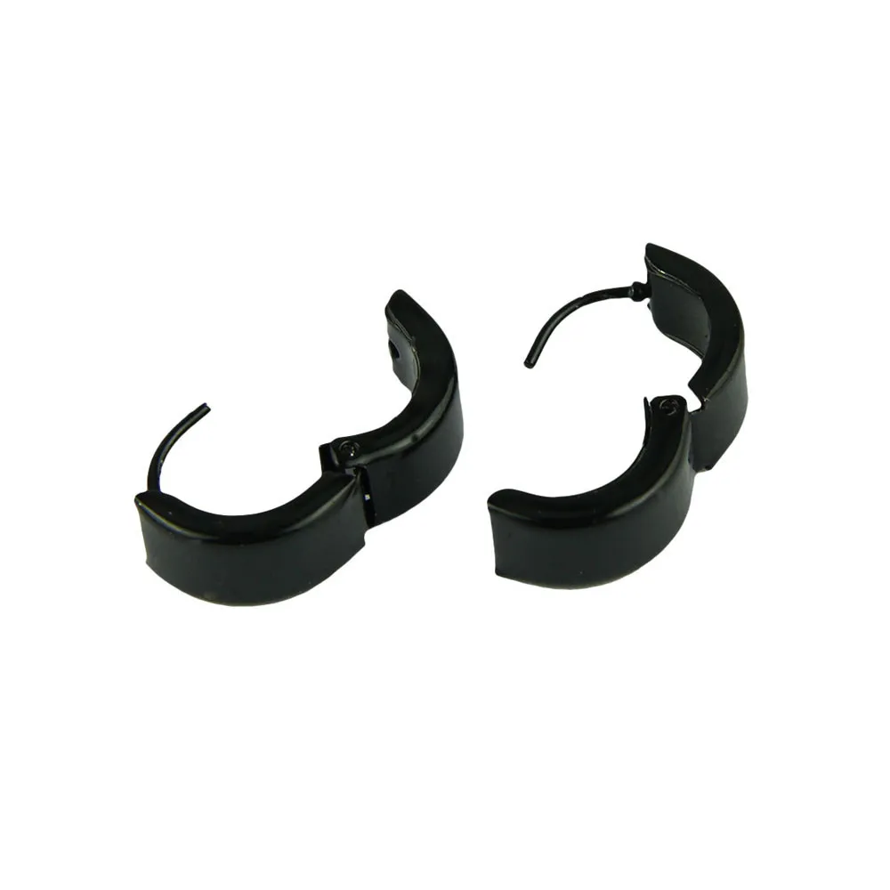 Серьги кольца Voberry мужские и женские черные из нержавеющей стали 2018|huggie earrings|hoop