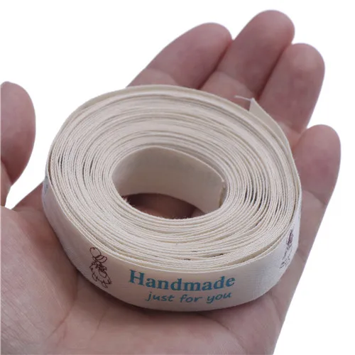 5 ярдов/партия 15 мм "Hand Made" хлопковая лента с принтом корсажные ленты DIY аксессуары для шитья и упаковки 3 выбор стиля