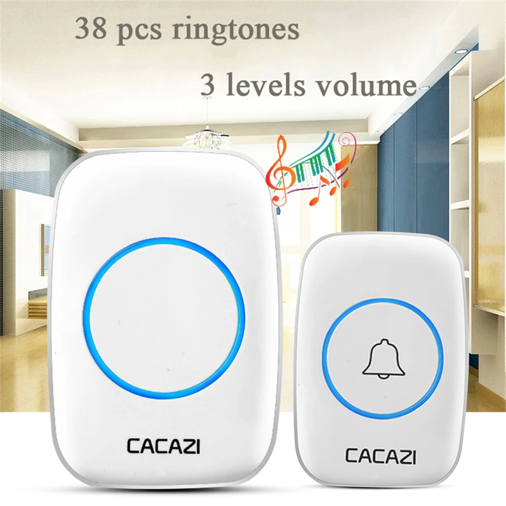 Водонепроницаемый беспроводной дверной звонок дистанционный кнопочный с 38