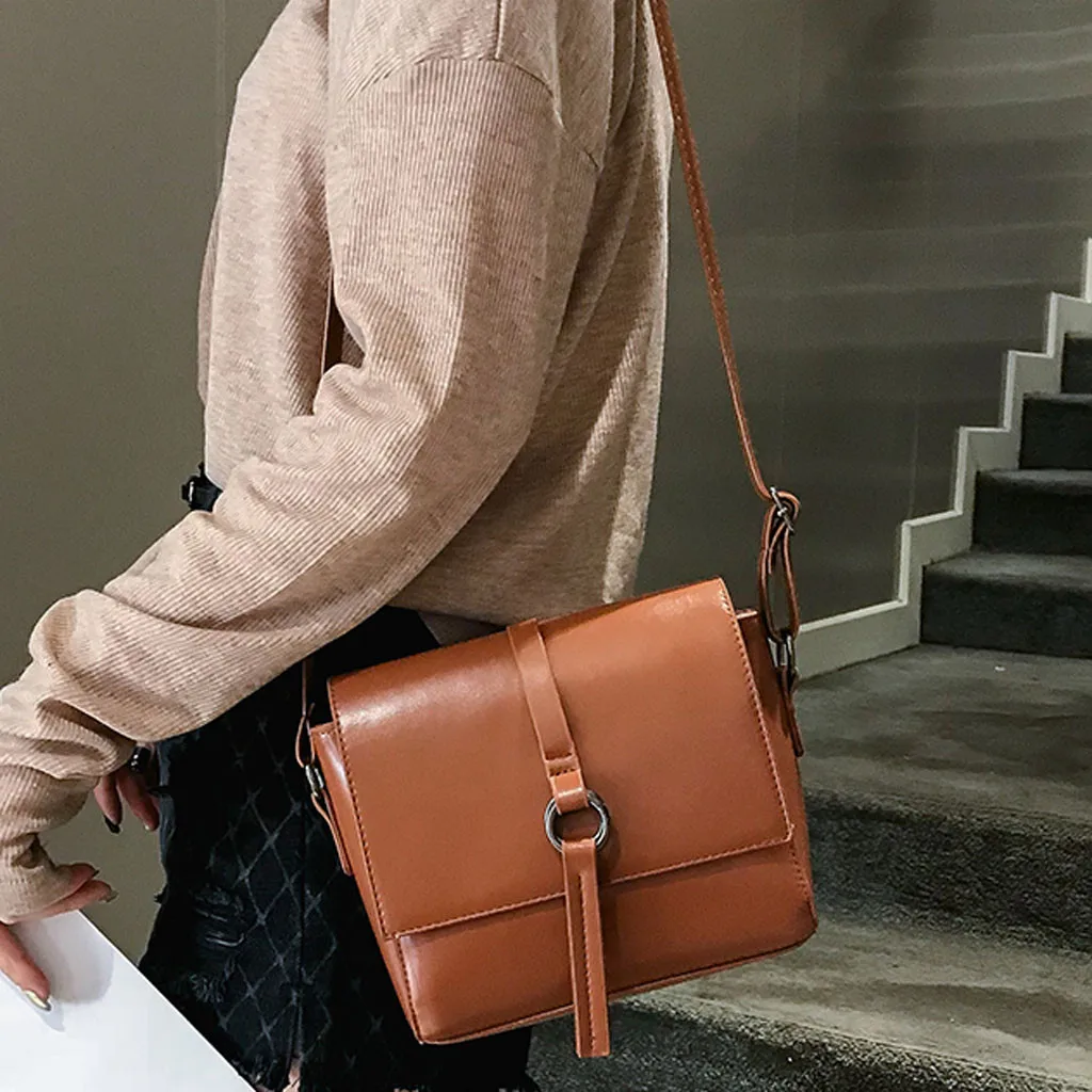 Женская кожаная сумка высокого качества PU на плечо модная простая квадратная