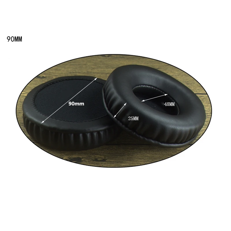 PU Leather 90 мм овчины Замена пены амбушюры подушки для sony MDR-V700 Z700 для Sennheiser HD424 HD205 HD440 наушники - Цвет: PU Leather
