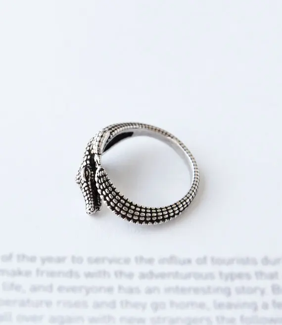 Горячая продажа 10 шт дикое кольцо в виде крокодила аллигатора регулируемые