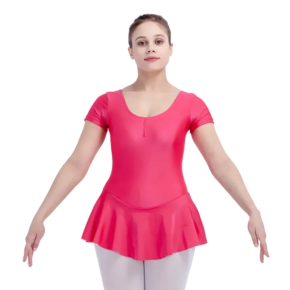 Юбка из нейлона/лайкры с коротким рукавом|ballet leotard dress|ballet leotardsladies dancewear |