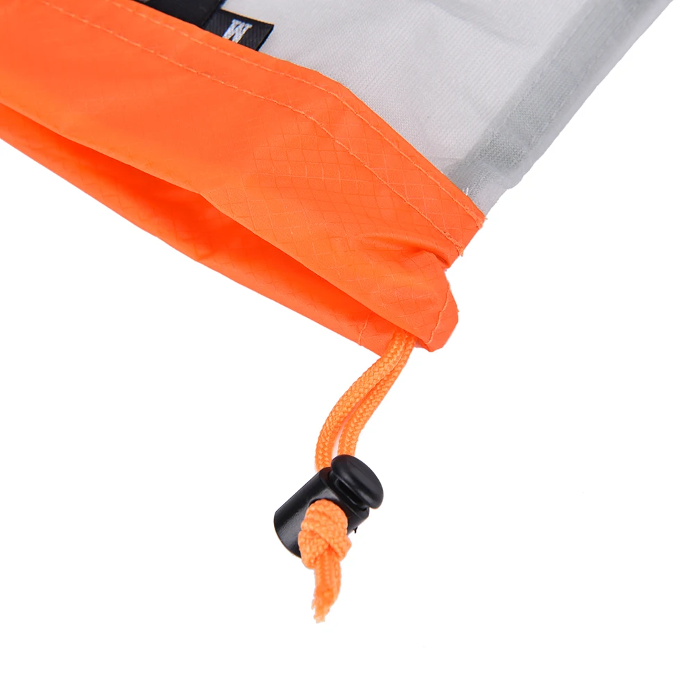 

1Pcs Portable Tavel Mesh Stuff Sack Drawstring Storage Bag ltralight Travel Kit Equipment 5 Size