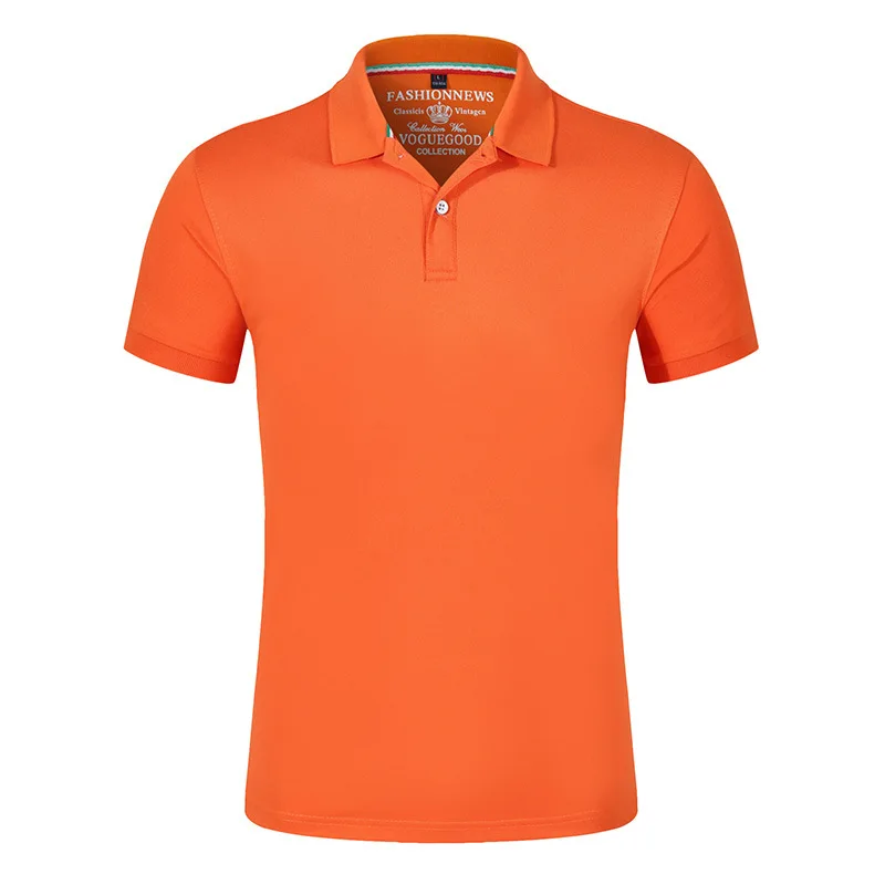 Orange Мужская рубашка поло, новинка, летняя мода, однотонный хлопок, короткий рукав, топы для мужчин, тонкие, дышащие, рубашки поло размера плюс 4XL - Цвет: Orange