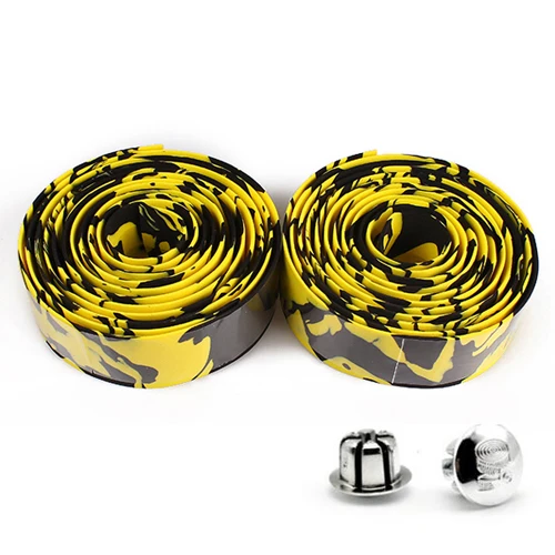 Yellow Black Tape VICTGOAL, цветная дорожная лента для руля велосипеда, ремень для велосипеда, велосипедная ручка из пробки, высокое качество, ручки для руля, ленты, обёрточная бумага, 2 бара - Цвет: Yellow Black Tape
