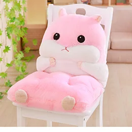 Pink Подушка для хомяка, соединенная с животными, подушка для поясницы и сиденья, Набор серых/розовых/коричневых/темно-коричневых детских взрослых, рождественский подарок - Цвет: Pink