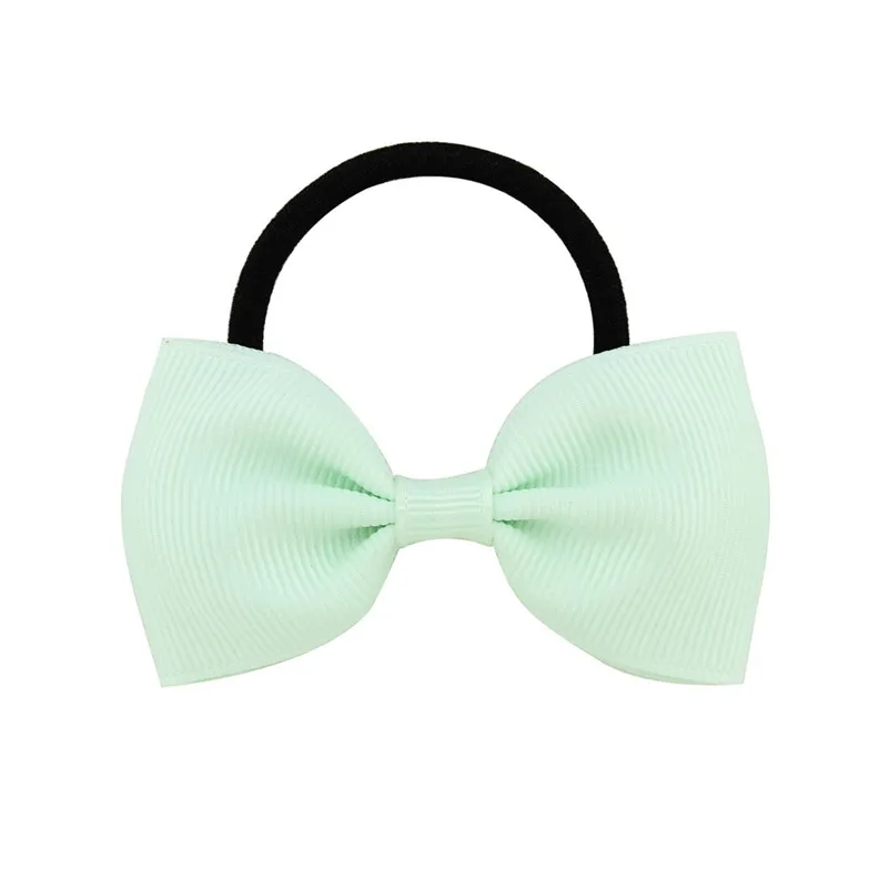19 Light Green 1 шт., однотонные маленькие бантики для девочек, эластичные резинки для волос, милые мини-резинки для волос с бантиком, Детские резинки для волос с конским хвостом, аксессуары для волос - Цвет: 19 Light Green