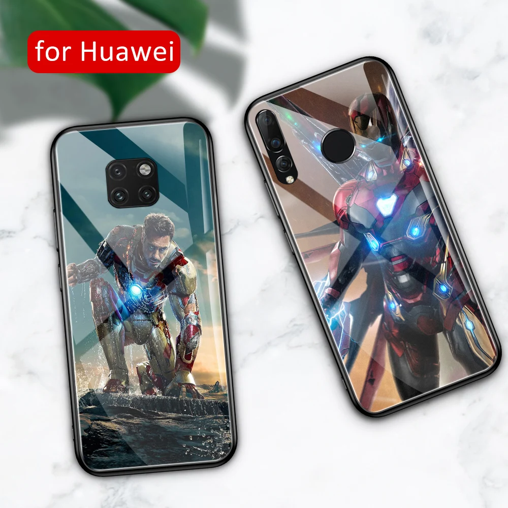 Для Huawei Y9 2019 стеклянный чехол Железный человек nova 5 для mate 9 10 20 pro 20x lite RS Nova 3 3i 3e 4 4e |