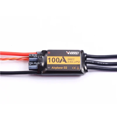 100A Новейшая модель; vgood 6A/12A/20A/40A/60A/80A/100A 2 S 32-битный Brushless ESC с 1.5A SBEC для неизменяемой геометрией крыла RC самолет запасные части - Цвет: 100A