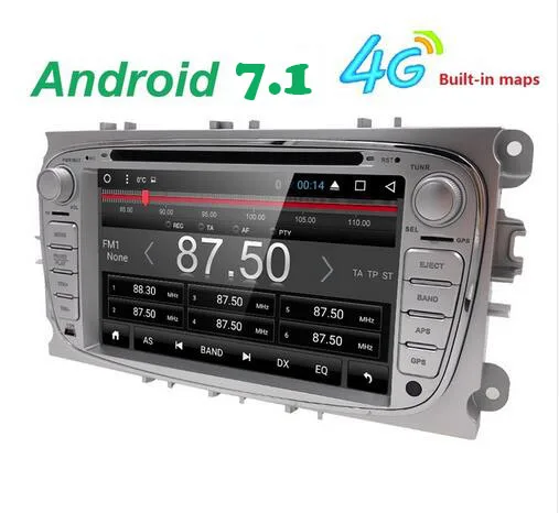 Android 7 1 четырехъядерный 2 Din Автомобильный dvd плеер GPS для FORD Mondeo S MAX Connect FOCUS 2008 2009 2010