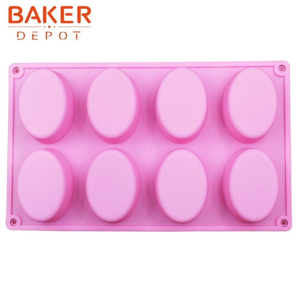 Силиконовая форма для мыла ручной работы 8 овальных пазов фотографические формы |