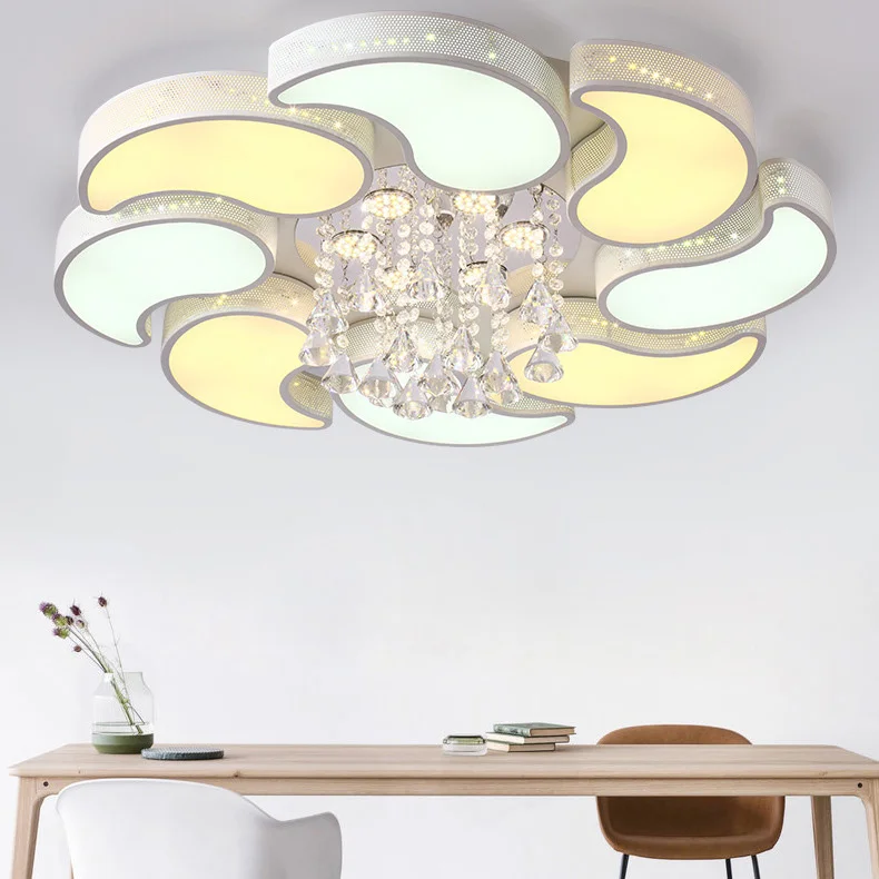 

Crystal Ceiling Chandelier Light Modern Flush Mount LED Lights Ceiling Lamp for Dining Room, Living Room Creative Crystal Lamp