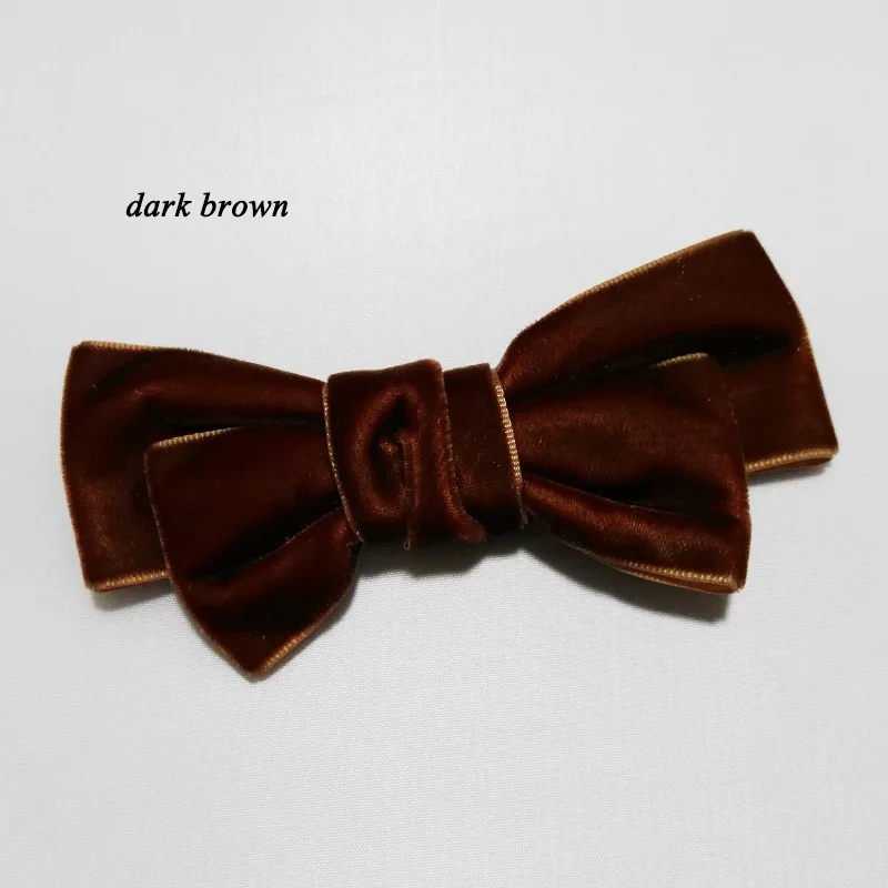 dark brown 12 шт. Модные женские заколки для волос для девочек; украшения для волос ручной работы 4,5 дюйма бархат заколки для волос заколки-Аллигаторы для волос для Для женщин - Цвет: dark brown