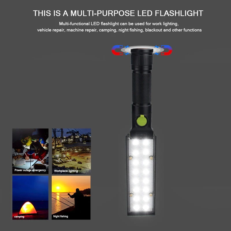 18650 Кемпинг 16 светодио дный LED Fold COB рабочий свет спасательный Маяк вспышка свет USB прямой заряд универсальный свет факела