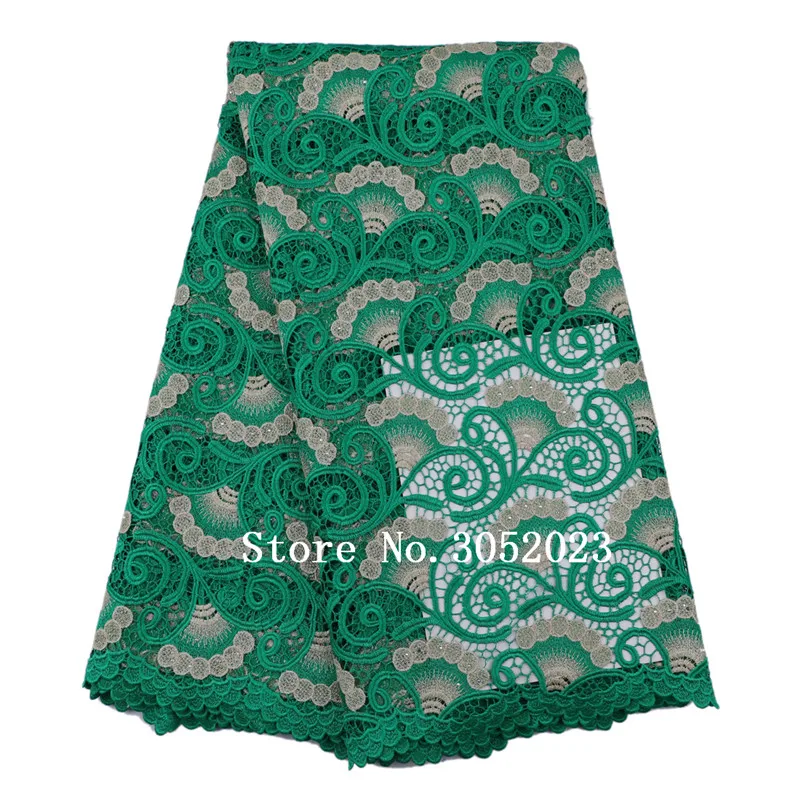 5yd/lot n1029-6 nigeriano де lentejuelas encaje тела блестки дель кордон Материал Sequines Верде блеск
