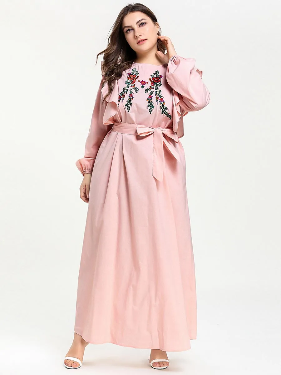 Muslim Arabic Islamic Dubai Kaftan Dress Morocco Ramadan Moroccan Middle Eastern Abaya Big Size Casual Vestidos | Тематическая