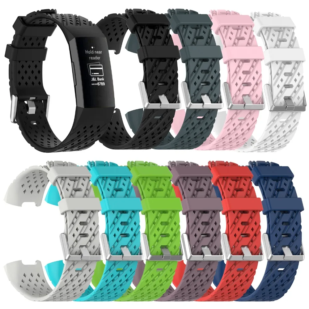 Ремешок для фитнес-браслета Fitbit Charge 3 силиконовый спортивный браслет с резиновой