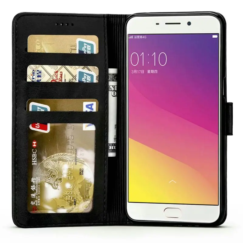 Роскошный кожаный флип-чехол для oppo R9s/R9s Plus/A59 Funda Etui защитный чехол-кошелек