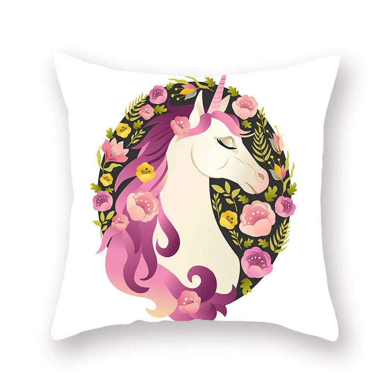 45x45 см наволочка ПП хлопок чехол для подушки Единорог узор декоративный домашний