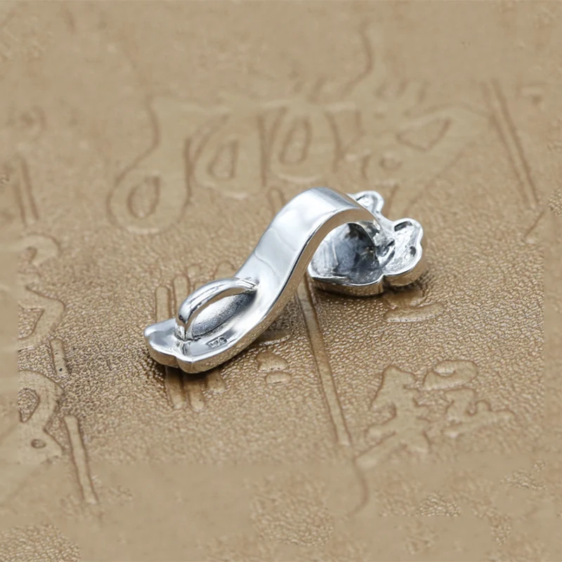 Кулон в этническом стиле из серебра 100% пробы с цветком лотоса|Подвески| |