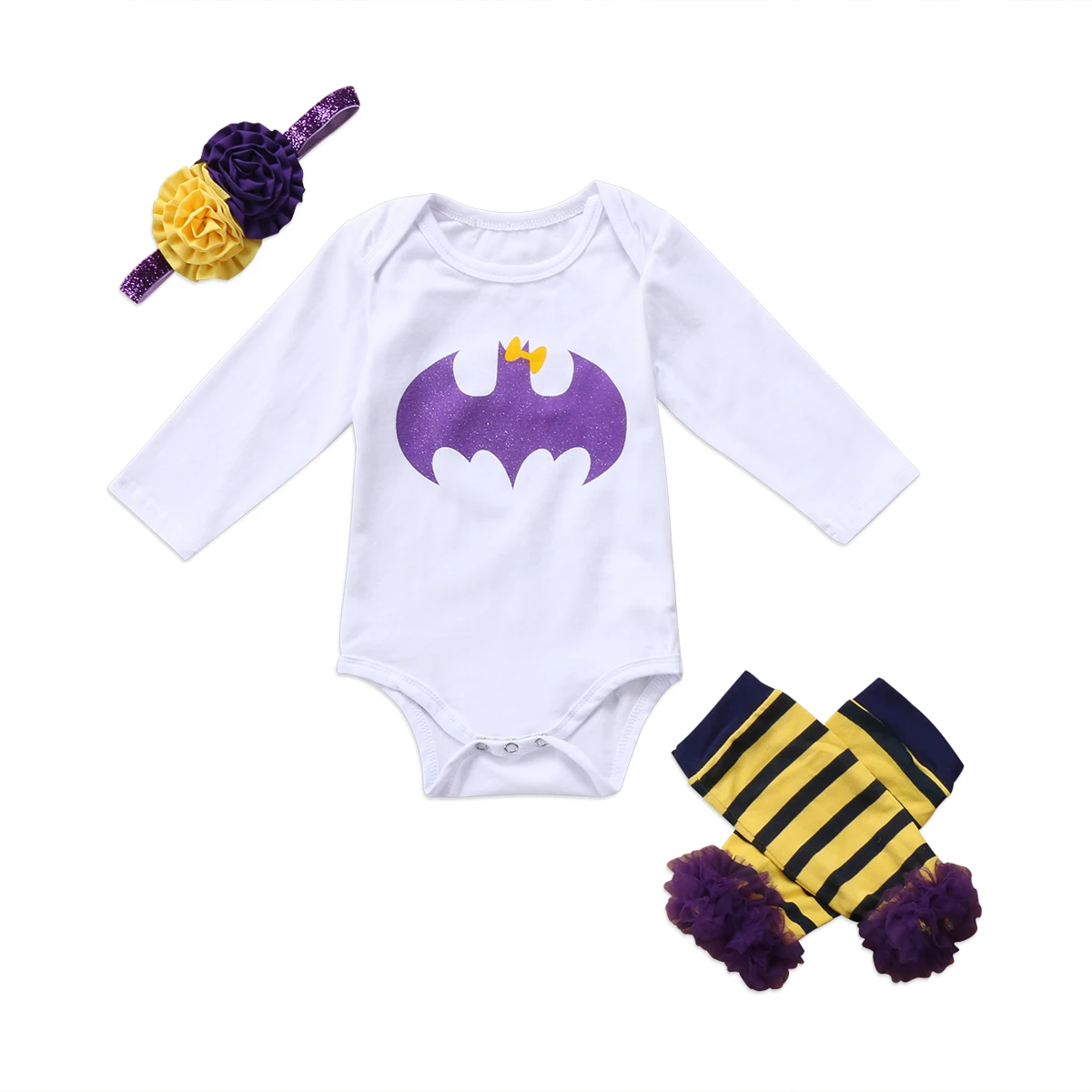 2017 г. боди для маленьких девочек с изображением Бэтмена теплые штаны в полоску и