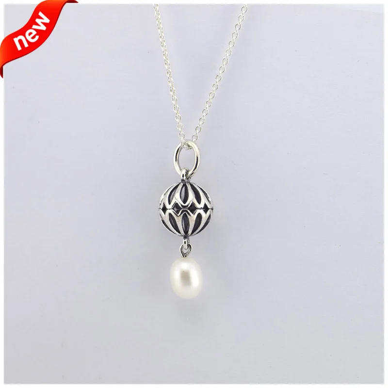 

CKK 925 Sterling Silver Pearl Drop Necklace Pendant Original Fashion Jewelry Making Wedding Anniversary Gift