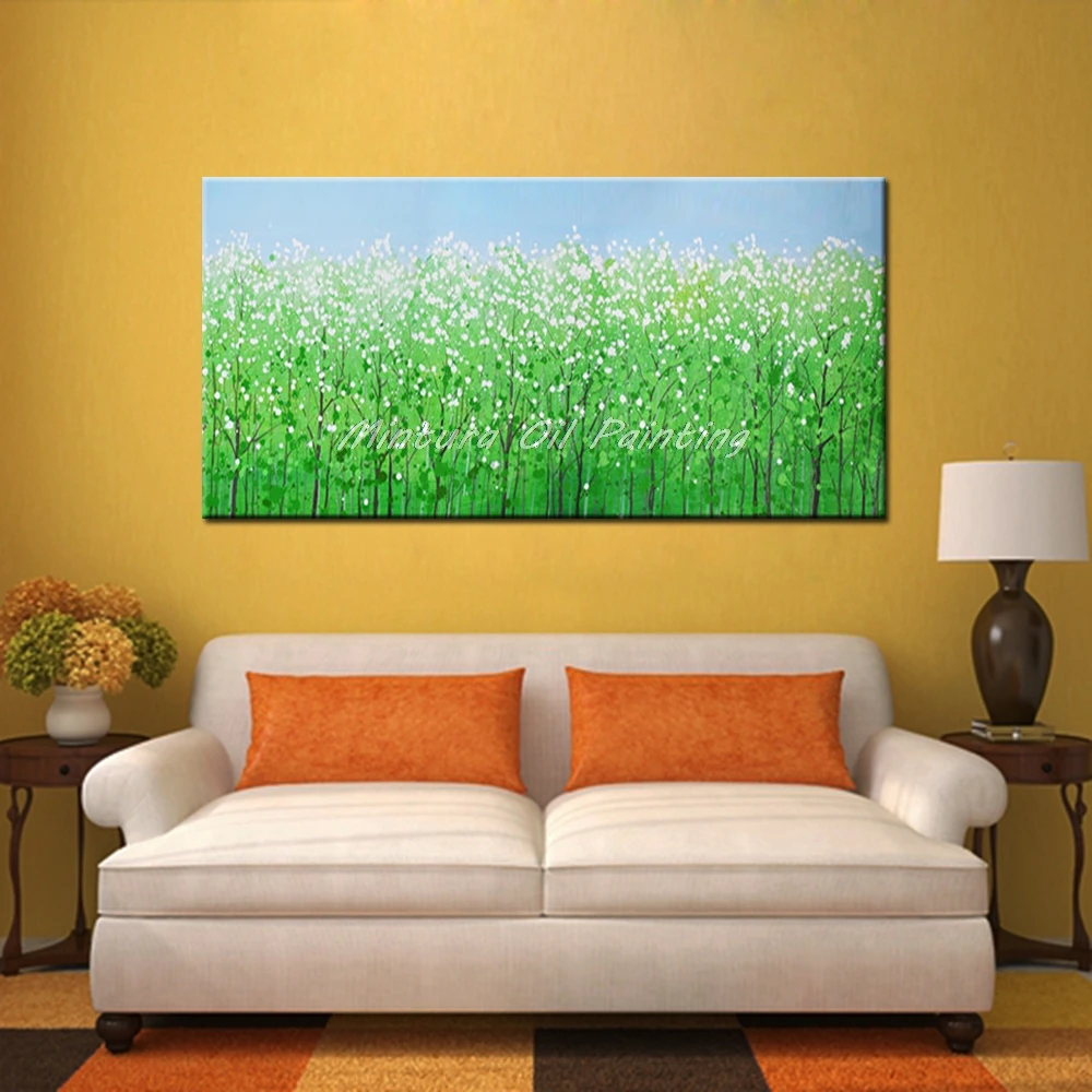 Mintura Art Large Size Hand Painted Tree Flowers Oil Painting On Canvas Modern Abstract Wall Pictures for Living Room Home Decor | Дом и сад