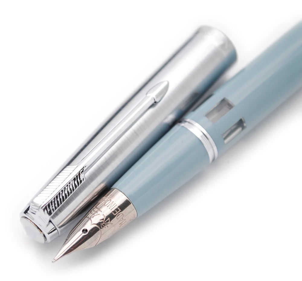 lake blue Wing Sung 601A вакуумная перьевая ручка со стальным колпачком, обновленная версия популярных чернильных ручек - Цвет: lake blue