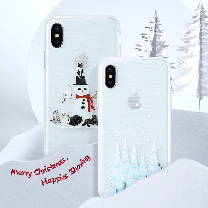 FLOVEME Рождественский чехол s для iPhone XS Max XR X 8 7 6S 6 Plus 2020 новогодний телефона Мягкий