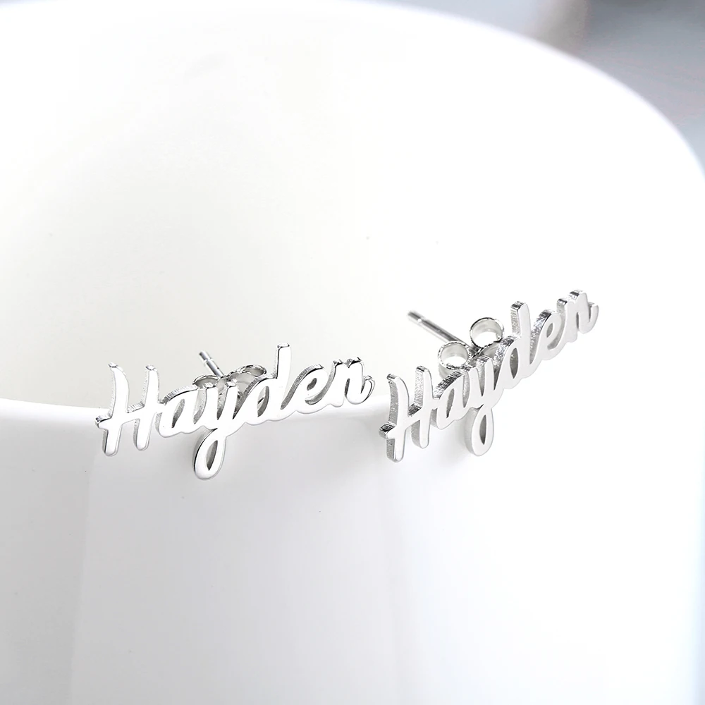 Женские серьги гвоздики WindJune из стерлингового серебра 925 пробы с индивидуальным