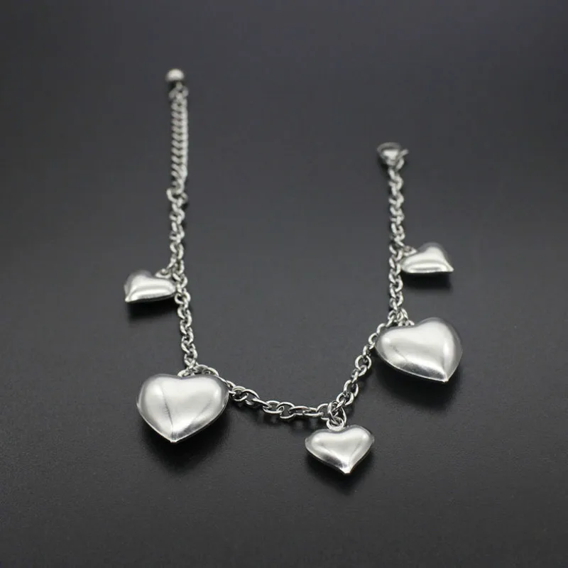 Женский браслет цепочка из нержавеющей стали в виде сердца 2018|Браслеты с шармами|