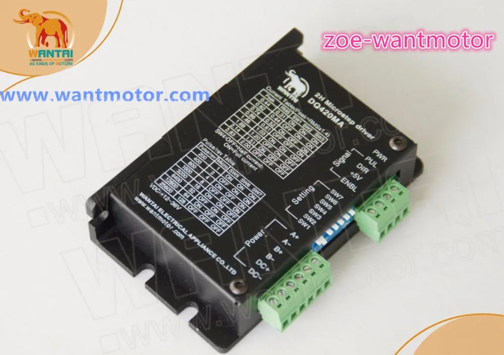 Good kit!Wantai 3 Axis Nema 17 Stepper Motor 42BYGHW208 37oz-in+Driver DQ420MA 1.7A 36V 128Micro CNC Plasma Engraving Grind |