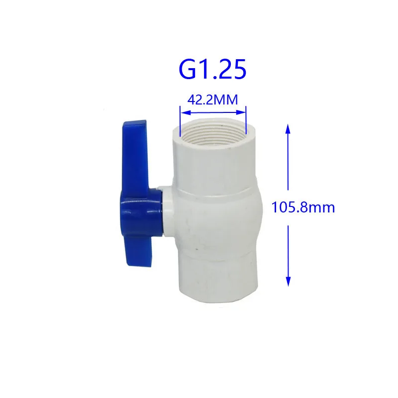 DN32 DN40 DN50 разъем прямой корыто шаровой клапан G2 G1.25 G1.5 ПВХ клапан водопроводной разъем фитинги 1 шт - Цвет: G1.25