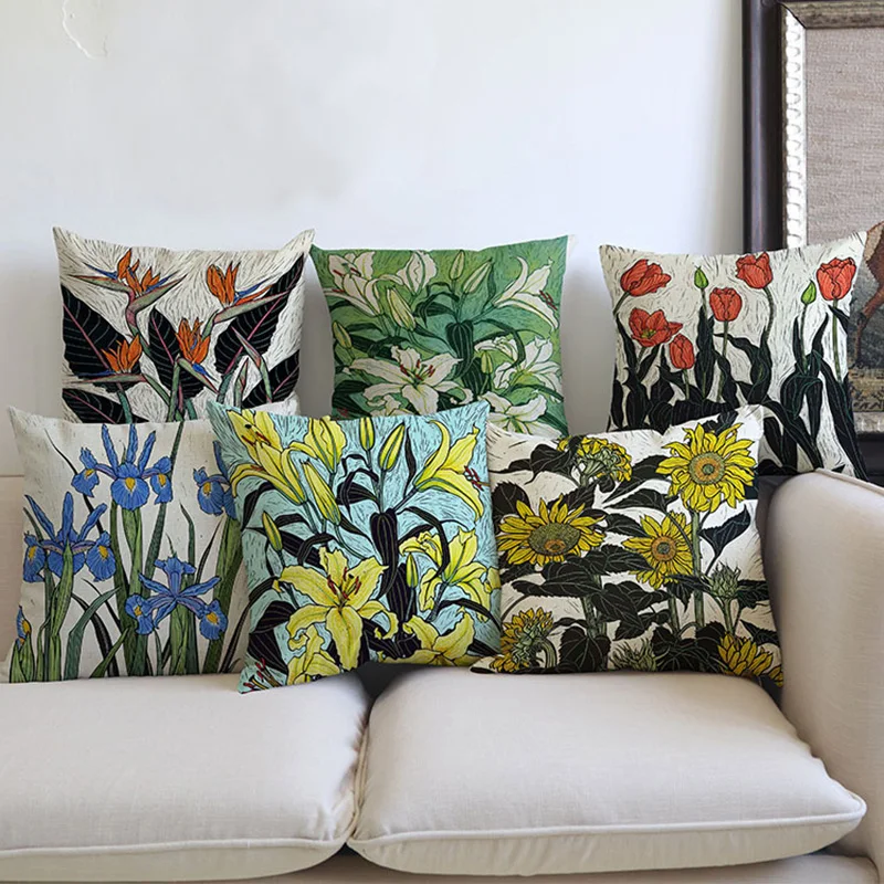 Ручной рисунок цветочный уличный внутренний дворик искусственный хлопок