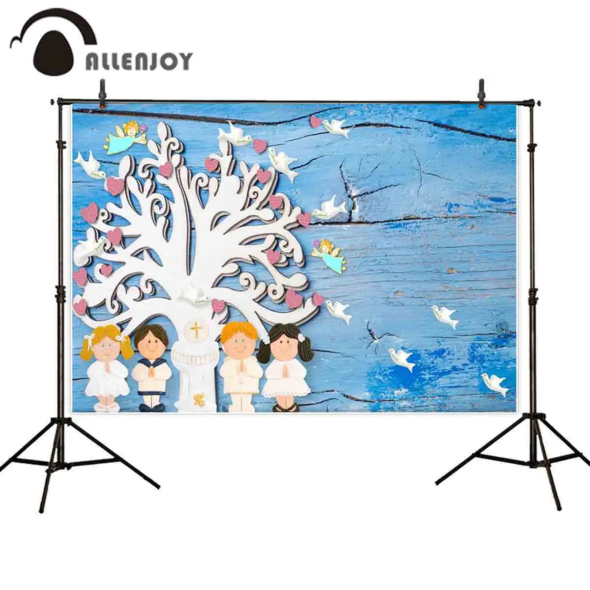 Allenjoy vinyl photo backdrop Peace tree pigeon baptism communion mottled photocall photobooth studio photography | Электроника