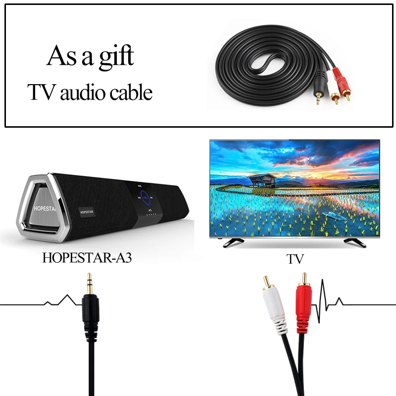 Беспроводная Bluetooth Колонка A3 20 Вт двойной сабвуфер громкий динамик для домашнего